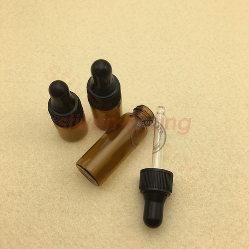 wholesale 2ml 3ml 5ml Amber Glass Dropper bottle Mini Glass essential Oil bottle - Picture 2 of 3