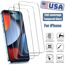 For iPhone 16 15 14 13 12 11 Pro Max XR 8 7 Tempered Glass Screen Protector LOT