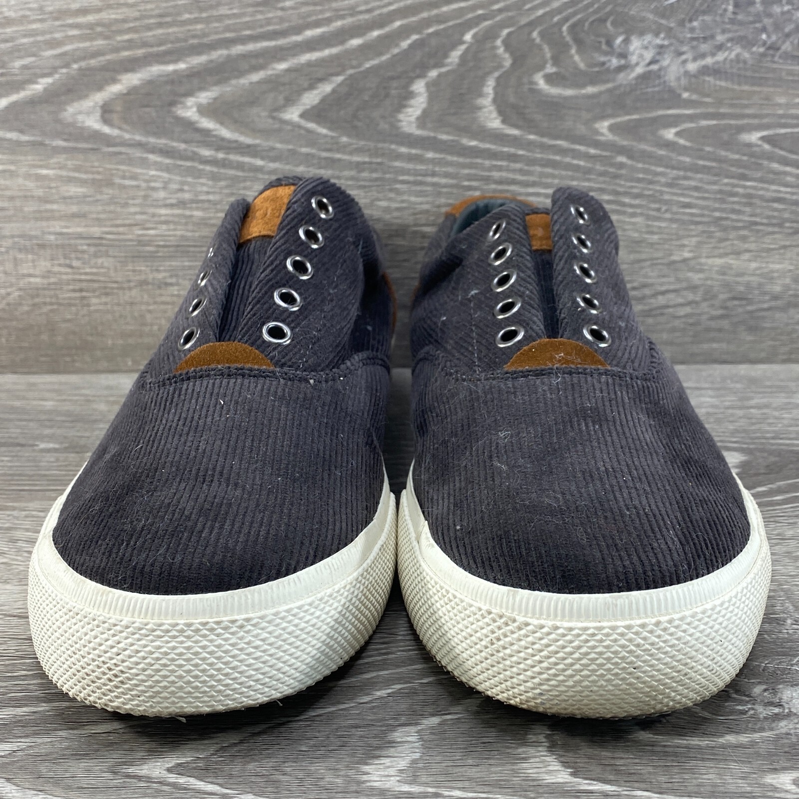 Polo Ralph Lauren Vaughn nero velluto a coste scamosciato sneaker stringate uomo 11 D pony