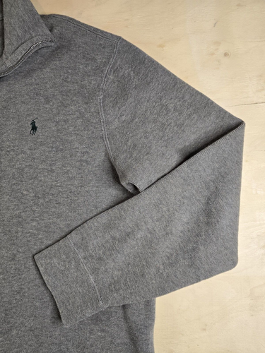 Polo Ralph Lauren Sweater Mens XL Gray Pullover 1/4 Zip Long Sleeve Pony Logo - Picture 7 of 15