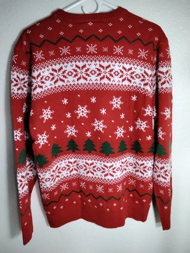 SpongeBob SquarePants Ugly Christmas Sweater Size Medium New Red