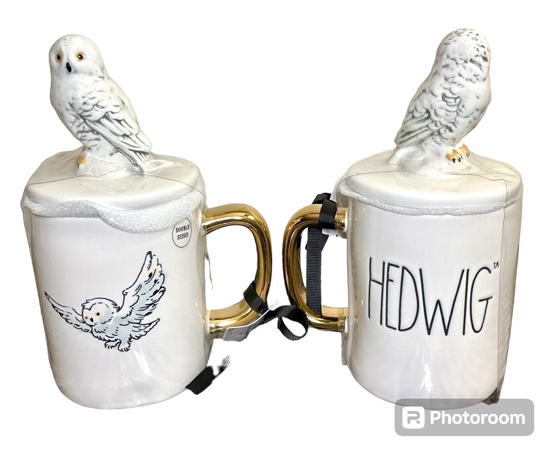 Hedwig Rae's Rae Dunn Harry Potter Double Sided HEDWIG Mug With Topper NWT | eBay