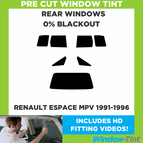 For Renault Espace MPV 1991-1996 Pre Cut Window Tint Rear 0% Blackout Film - Picture 1 of 10