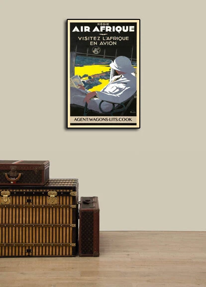1936 African Safari Jungle Cruise Air Afrique Vintage Style Travel Poster 24x36 - Image 3 of 3