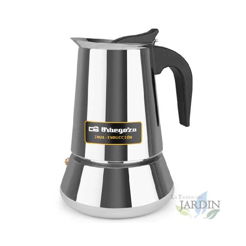 Cafetera Italiana De Acero Inoxidable Orbegozo. Capacidad 9 Tazas.