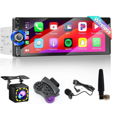 Android Auto Apple Carplay 6.86'' Autoradio 1 Din BT FM Type-C AUX-IN USB +Kamera