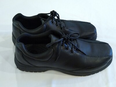 Crocs Mens Amaretto Work Shoes Black Leather Lace Up Slip Resistant Size  13-NWOT | eBay