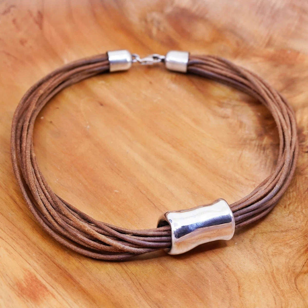 Multi strand cheap leather necklace