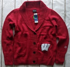 New Alma Mater Wisconsin Badgers XS S M L XL 2XL NCAA Women's cardigan sweater