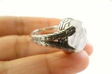 Rainbow Moonstone Ornate Balinese 925 Sterling Silver Ring Size 6 7 8 9
