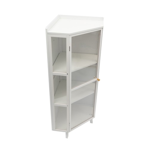 42.5" H Tall Corner Cabinet Corner Storage Cabinet with 1 Doors and 3 Shelves - Picture 9 of 9