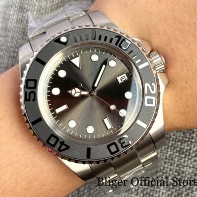 BLIGER Sunburst Grey NH35A MIYOTA PT5000 Men Watch Automatic Movement SEA