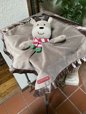 Carters Lovey Plush RATTLE Reindeer Security Blanket My First Christmas Brown