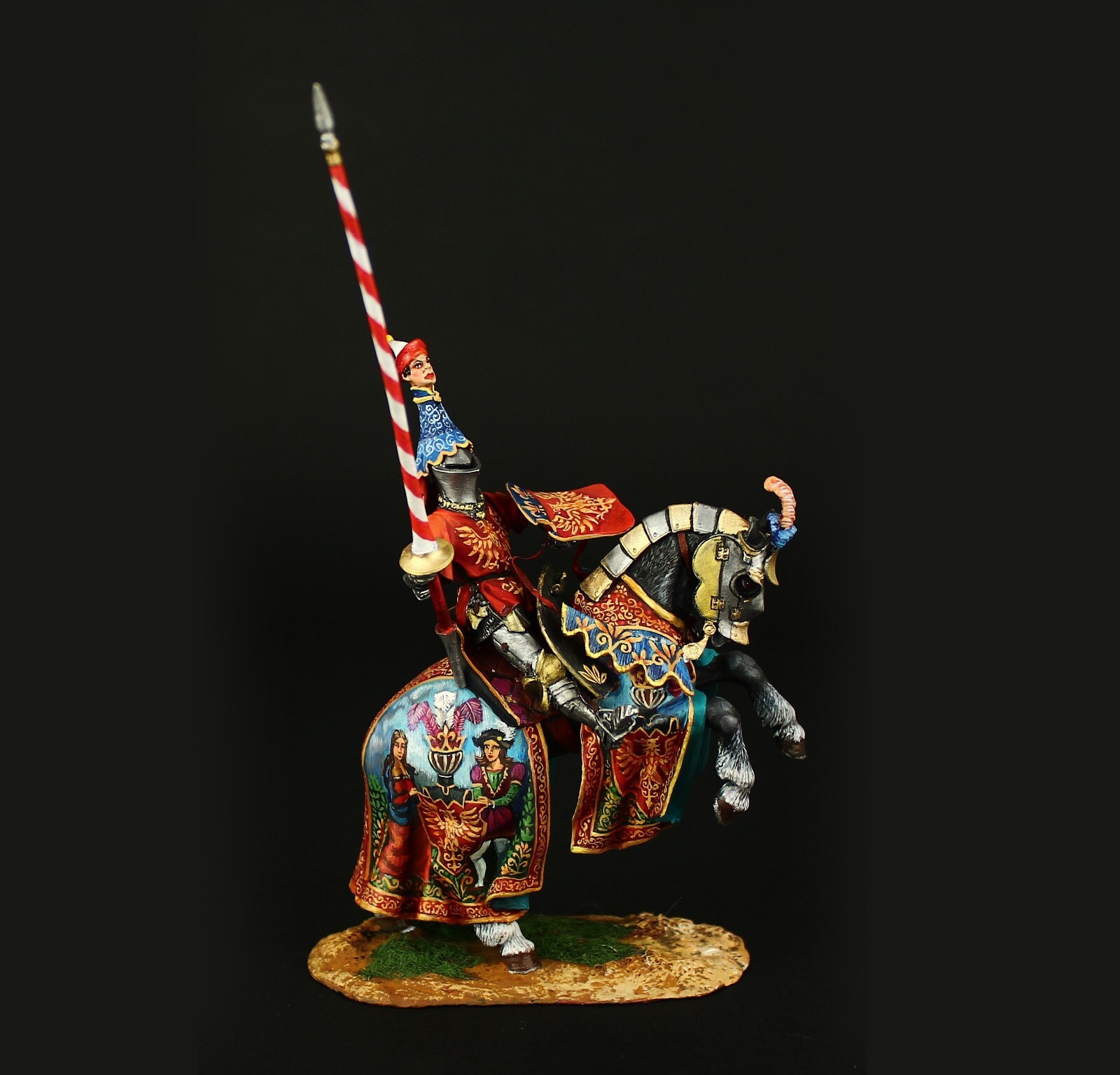 Tin soldier Collectible Medieval Knight with Lance Medieval