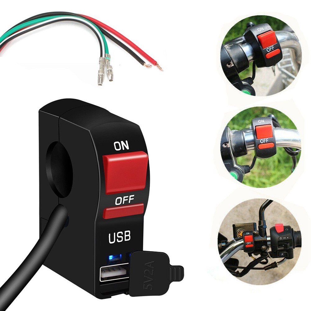 ABS Electric Car Motorcycle USB Phone Charger 22mm/7/8 Handlebar