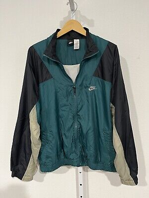 Vintage Nike Black Tag Green White Full Zip Windbreaker Vintage Nike Black Tag Green White Full Zip Windbreaker