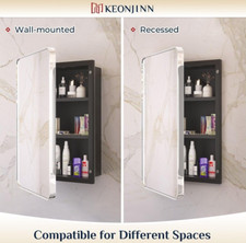 20x26 in. Recessed Mount Framed Medicine Cabinet Mirror Chrome Stainless Steel