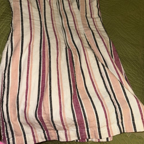 Forever 21 Women’s Fully Lined Multicolor Striped Linen Sundress Size Small - Picture 4 of 5
