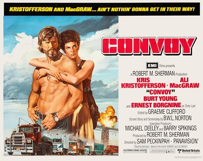 Convoy 1978 UK Quad Poster Druck 30x40'' Kris Kristofferson Ali MacGraw KOSTENLOSER VERSAND