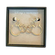 Disney x BAUBLEBAR Minnie Mouse Gold Hoop Earrings FREE SHIP NEW
