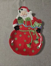 Fitz and Floyd Gourmet Holiday Folk Santa Serving Platter Christmas Decor