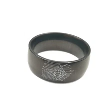 Masonic shabby flag black ring charm stainless steel ring size US 8 9 10 11 12#