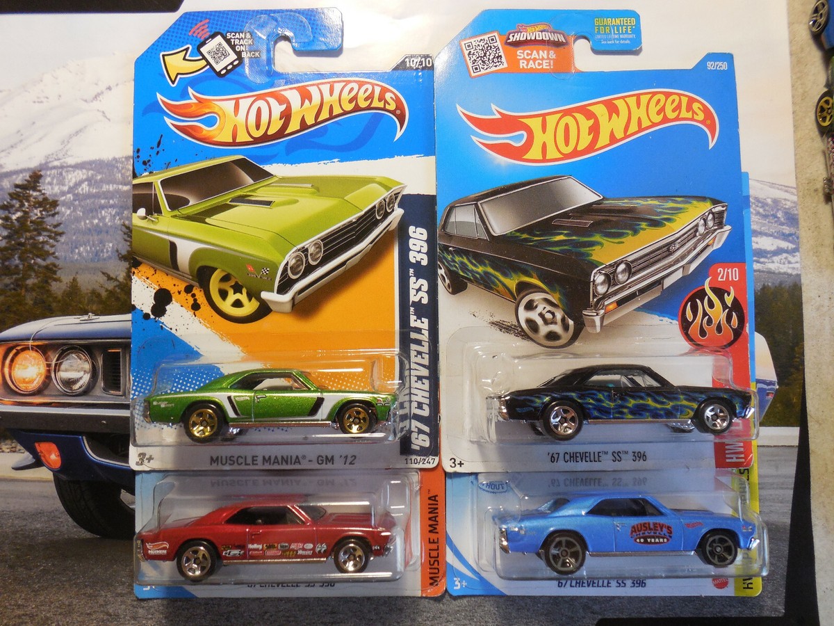 Hot Wheels '67 Chevelle SS 396 LOT 4 Speed Graphics FLAMES MUSCLE