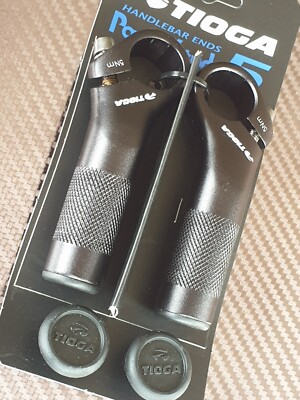 Tioga Powerstud XS Bar Ends (Black) Mountain Hybrid Bike Cycle End Caps  NEW UK