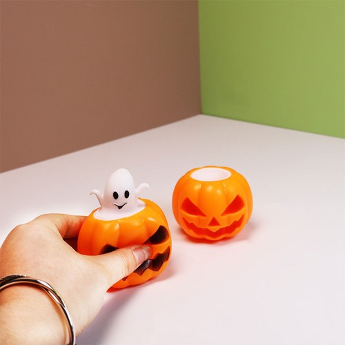 Halloween Squeezy Pumpkin Egg SQUEEZE Squishy Stress Relief Toy Boy Girl Toys AC - Picture 5 of 13