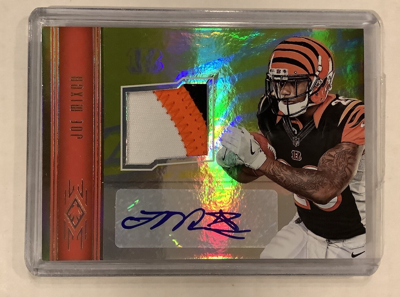 Joe Mixon 2017 Phoenix Football Rookie Patch Auto Card Gold /25 Texans 🔥  READ
