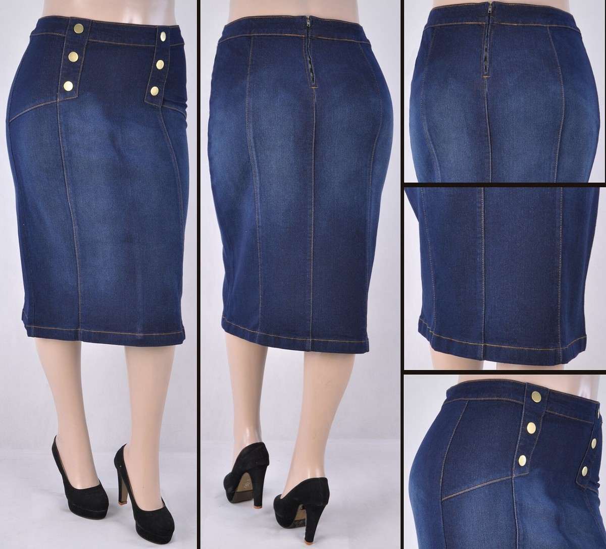 スカート WOOL CREPE CALF-LENGTH PENCIL Wool Crêpe Pencil Skirt with Asymmetrical Slit