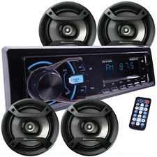 4x Pioneer 6.5" Speakers + Audiobank Car Audio Stereo Bluetooth FM USB Receiver