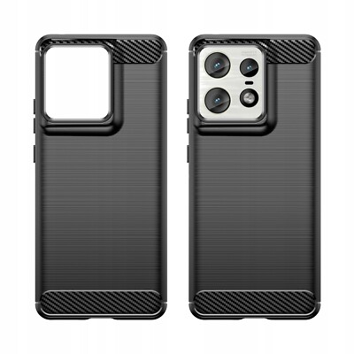Für Motorola Edge 50 Pro - Premium CARBON  Case SchutzHülle Etui Handy Tasche