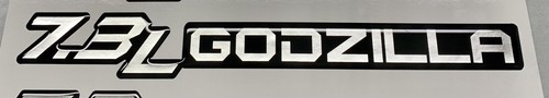 (3) Gel-coated 7.3L GODZILLA badge Ford Super Duty  Tremor  F250 Silver on black - Picture 1 of 6