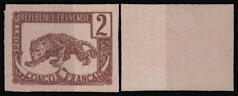 SAVOYSTAMPS-French Congo-1900-Leopard Essay Imperforate Trial Proof Set x 4 - Image 4 of 4