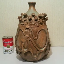 REDETZKE mcm vase modern art ceramic brutalist pottery vtg amoeba sculpture