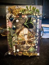 Wooden Box Holder Green Witch Botanical Tarot Oracle Cards Runes