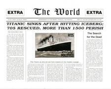 Maldives 1998 - Titanic, Breaking News - Souvenir Stamp Sheet - Scott 2322 - MNH