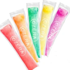 Ozera 125 Pack Reusable Popsicle Bags Zipper Seal Clear Plastic DIY Health Snack