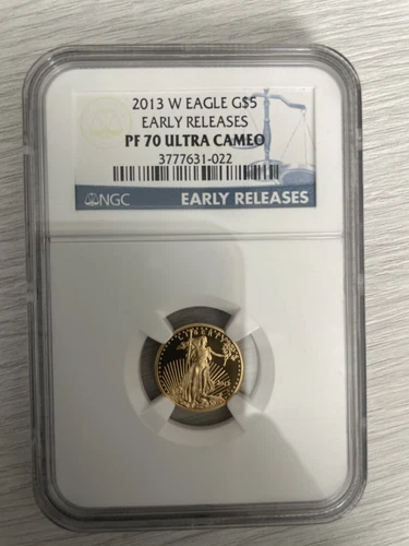 2013 W  $5  EARLY RELEASE GOLD EAGLE 1/10 OZ. NGC PF70 ULTRA CAMEO   ITEM #019