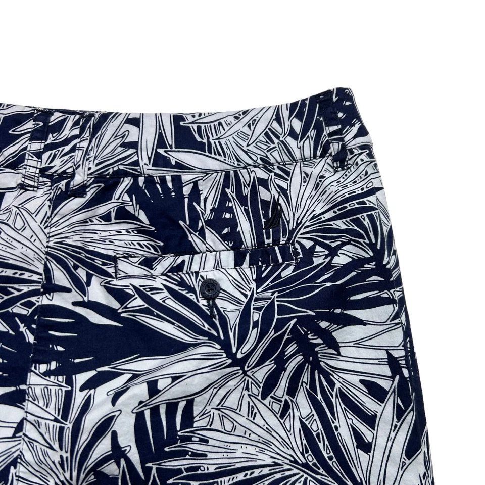 Pantalones Cortos Hawaianos Nautica Midi Para Mujer Talla 8 Azul Marino Estampado Floral Chino tiro Medio Foto 3 de 4