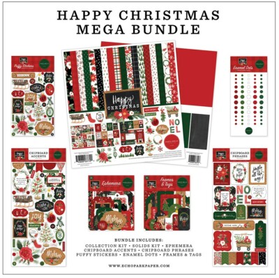 Carta Bella Paper HAPPY CHRISTMAS Scrapbooking Mega Bundle