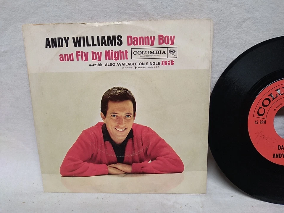 Andy Williams Danny Boy / Fly by Night 45 RPM Columbia records 4-42199 1961 - Image 2 of 4
