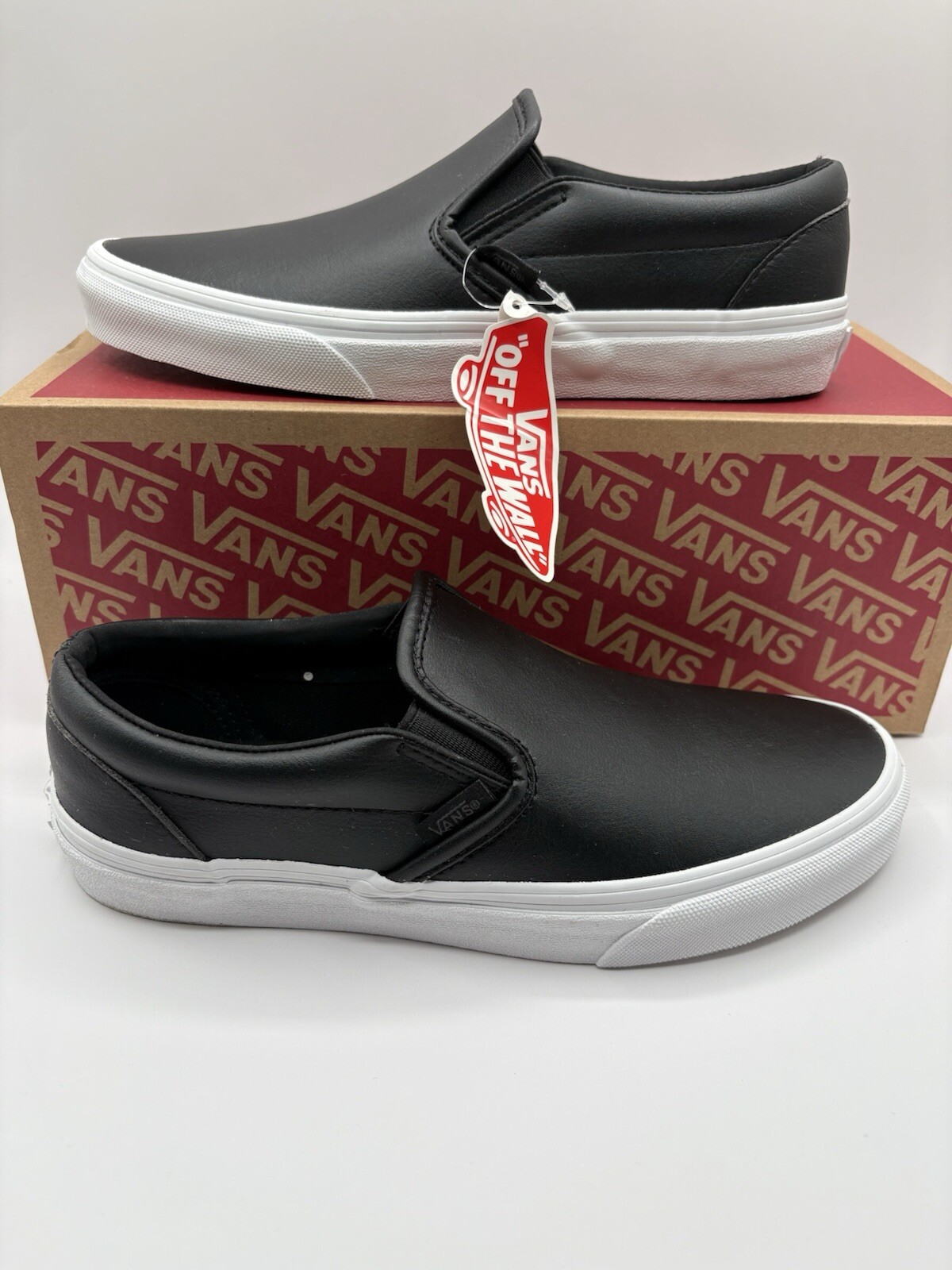 New Vans Slip‑On Classic Tumble Black White Mens Size