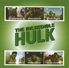INCREDIBLE HULK FUMETTO FILM 2016 MNH FOGLIO FRANCOBOLLI
