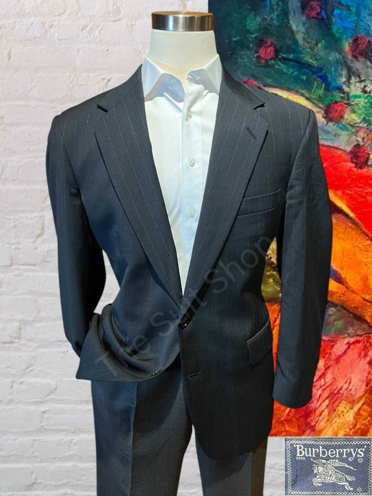 Giacca cappotto sportivo blazer gessato nero grigio Burberry 44R vintage