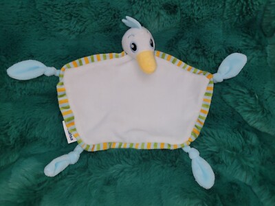 Lufthansa Airlines Duck Bird Crane Baby Blanket Lovey 9x8'' First Class Pre-Owned