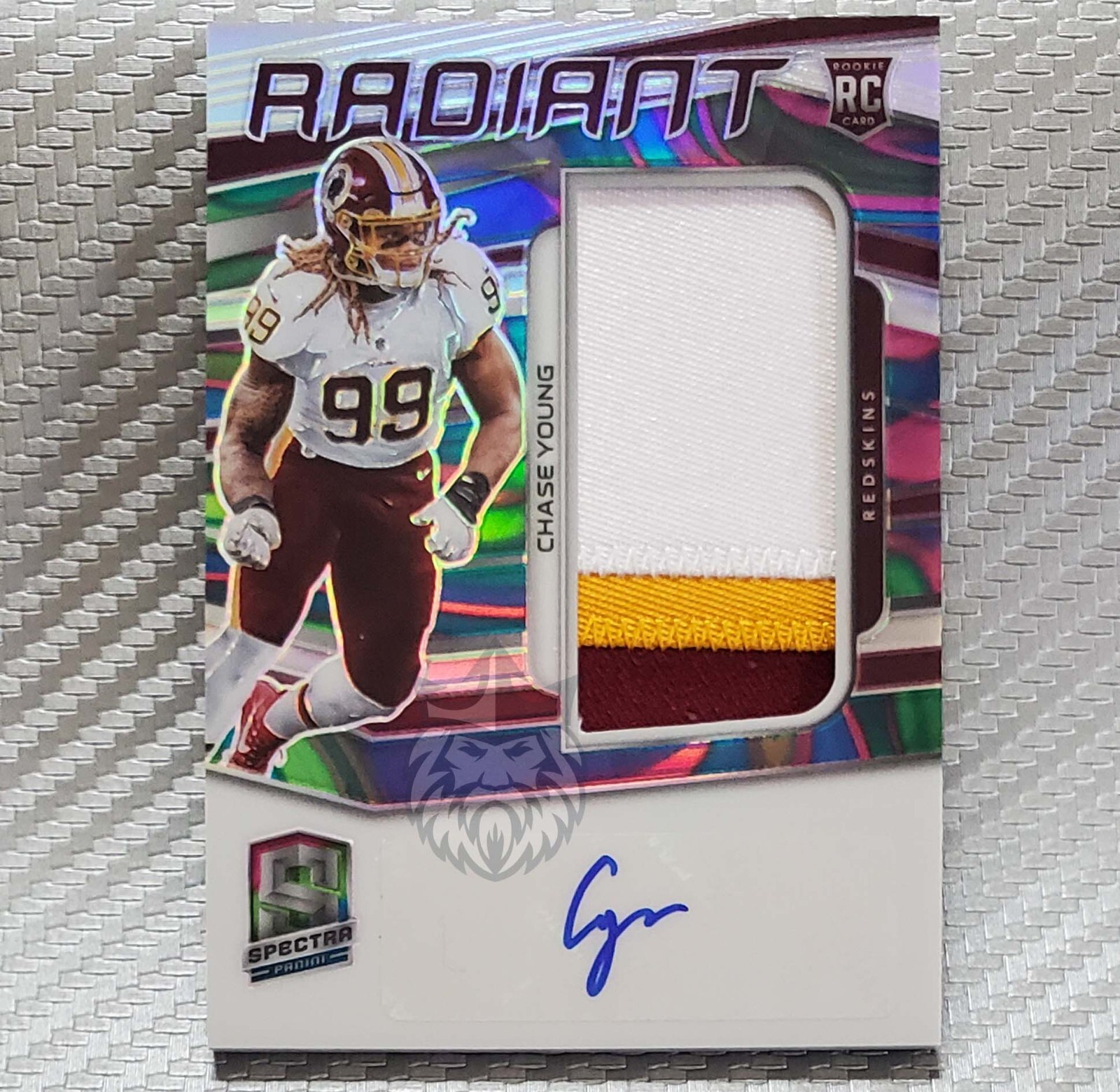 Chase Young RC SSP 4/4📈2020 Spectra Radiant Rookie Patch Signatures Neon Marble