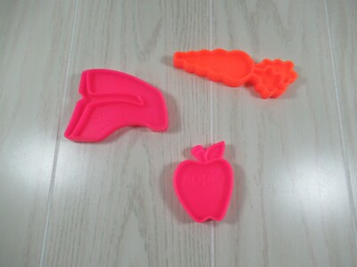 Mattel vintage tuff stuff cart replacement Food Apple Steak Carrot pink orange 