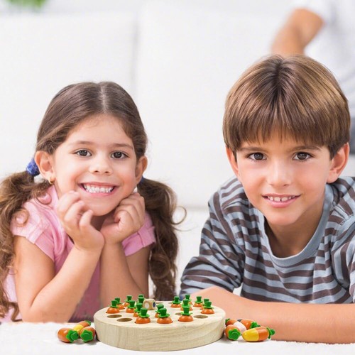 Karotten Montessori Spielzeug ab 3 Jahre, Gedächtnis Schach Geschenk Gift Holz - Bild 7 von 14
